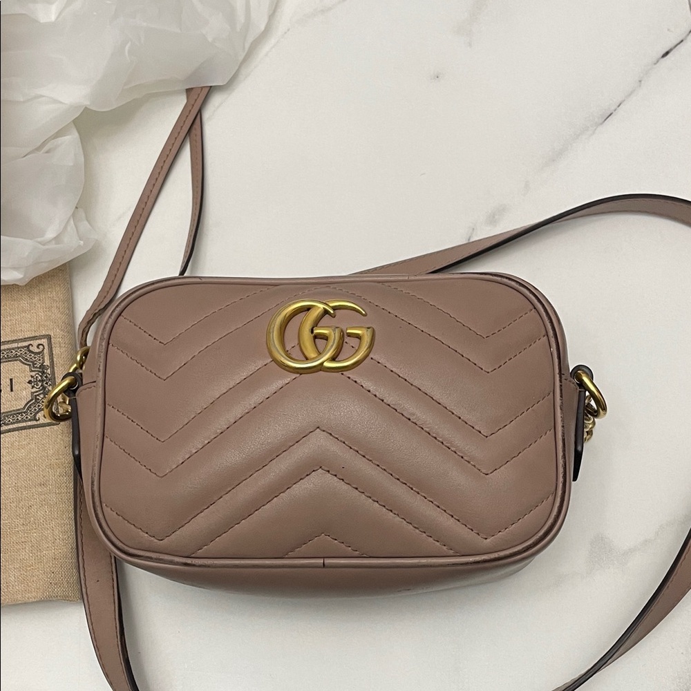 Gucci Beige Leather Crossbody Bag